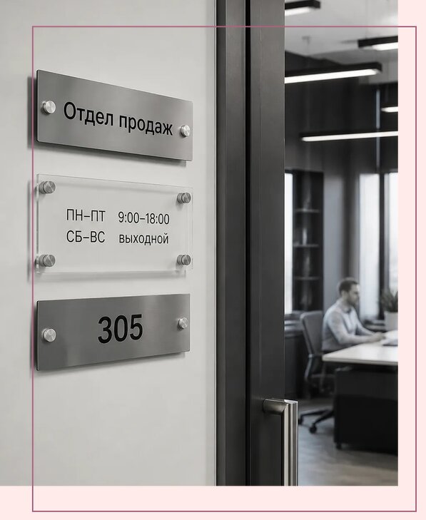 Офисные таблички на дверь в Красногорске по цене от 4979 р. | Аванза-Крр